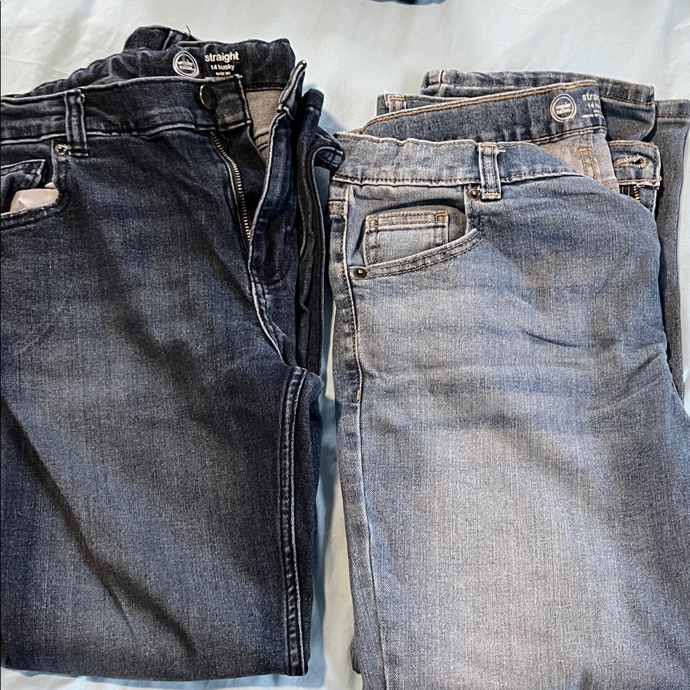 Wonder Nation Dark Wash Straight Jeans set of two